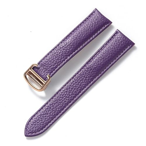 LQXHZ Herren- und Damen-Lederriemen, faltbare Schnalle, (Color : Purple rose buckle, Size : 21mm) von LQXHZ