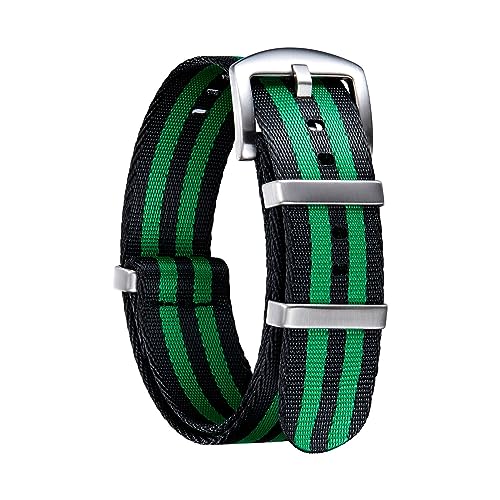 LQXHZ Nylon-Uhrenarmband 18 Mm 20 Mm 22 Mm 24 Mm Dickes Premium-Nylon-Uhrenarmband For Männer Und Frauen, Mehrfarbiges Nato-Stil-Armband (Color : Black-Green, Size : 24mm) von LQXHZ