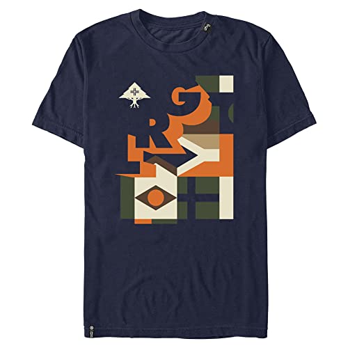 LRG Herren Check and Turn T-Shirt, Marineblau, Mittel von LRG