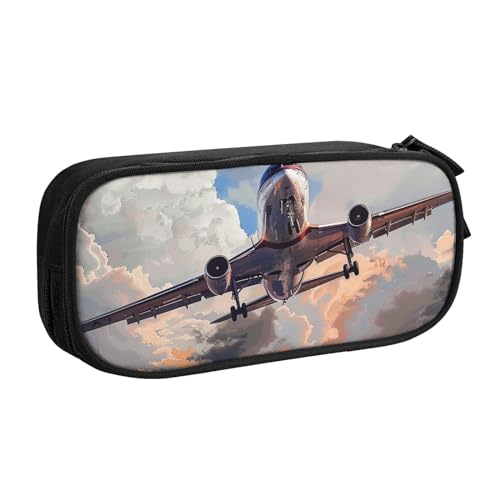 LRHCNZDCP Federmäppchen mit Flugzeug-Kunstdruck, niedliches Federmäppchen, Federmäppchen, Stiftebox für Schule, Büro, Schwarz, Schwarz , Einheitsgröße, Schulranzen LRHCNZDCP Federmäppchen mit Flugzeug-Kunstdruck, niedliches Federmäppchen, Federmäppchen, Stiftebox für Schule, Büro, Schwarz, Schwarz , Einheitsgröße, Schulranzen von LRHCNZDCP