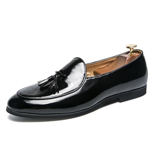 LRMYMHY Herren Lackleder Quasten Slip-On Loafer Klassische Penny Flats Rauchende Loafer Für Business Casual Kleid Abschlussball Party,Schwarz,38 EU LRMYMHY Herren Lackleder Quasten Slip-On Loafer Klassische Penny Flats Rauchende Loafer Für Business Casual Kleid Abschlussball Party,Schwarz,38 EU von LRMYMHY