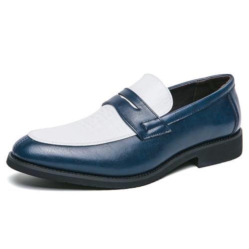 LRMYMHY Herren Leder Slip-On Kleid Loafer Klassischer Penny Schuh Für Formelle Geschäftshochzeit Casual Fahrschuhe,Blau,43 EU LRMYMHY Herren Leder Slip-On Kleid Loafer Klassischer Penny Schuh Für Formelle Geschäftshochzeit Casual Fahrschuhe,Blau,43 EU von LRMYMHY