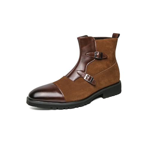 LRMYMHY Herren Wildleder-Kombination Chelsea Boots Slip-On Stiefeletten Strukturiertes Design Gepolsterte Einlegesohle Casual Dress Schuhe,Braun,38 EU LRMYMHY Herren Wildleder-Kombination Chelsea Boots Slip-On Stiefeletten Strukturiertes Design Gepolsterte Einlegesohle Casual Dress Schuhe,Braun,38 EU von LRMYMHY