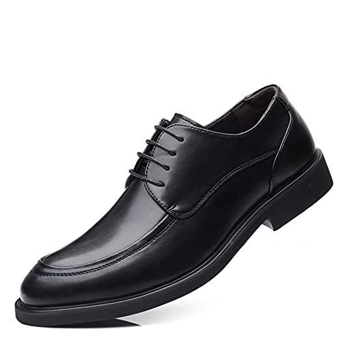 LRUII Kleid Oxford für Herren, Schnür-Derby-Schuhe, Schürze, Zehenbereich, PU-Leder, rutschfest, Blockabsatz, rutschfest, für den Abschlussball von LRUII