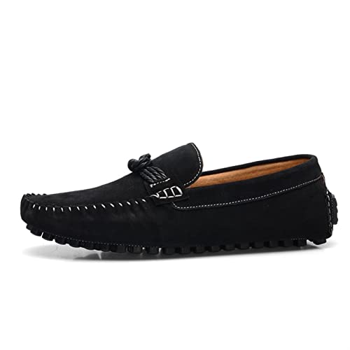 LRUII Loafer, Loafer-Schuhe für Herren, Wildleder, Vamp, runde Zehenpartie, atmungsaktive Nähte, Schnürung, Flacher Absatz, flexibel, weich, zum Reinschlüpfen von LRUII