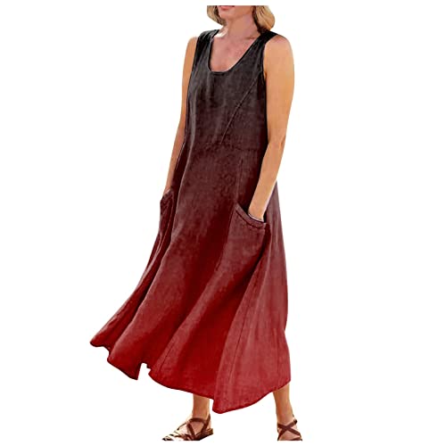 LSAltd Wickelkleid Damen Kleid Silber Damen Satin Kleid Damen Große Größen Übergrößen Plus Size Kleid Strandponcho Damen Einfarbig Figurbetont Fischschwanzkleid,Wine,XXL von LSAltd