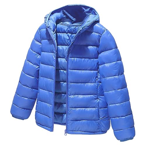 LSHDCER Kinder Winterjacke Jungen Mädchen Wintermantel mit Kapuze Verdichte Outerwear Steppjacke Warm Kinderjacke, Blau, 86 (Etikettgröße: 90) von LSHDCER