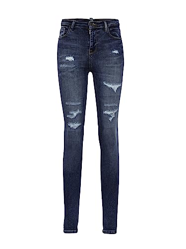 LTB Jeans Damen Jeans Amy X - Jeans Damen Skinny aus Baumwollmischung Skinny Denim Dunkel mit Reißverschluss Hohe Taille - Blau LTB Jeans Damen Jeans Amy X - Jeans Damen Skinny aus Baumwollmischung Skinny Denim Dunkel mit Reißverschluss Hohe Taille - Blau von LTB Jeans