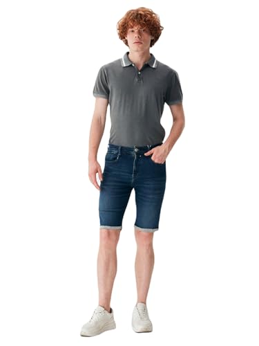 LTB Jeans Herren Jeansshorts Cary - Shorts Herren Niedrige Taille, Bermudashorts mit Reißverschluss in Blau - Größe XXL von LTB Jeans