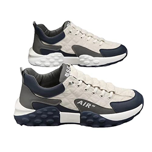 LTHTX Herren Luftkissen Freizeitschuhe, Atmungsaktive Laufschuhe mit elastischem Band, Leichtathletik-Sporttrainer Tennis-Basketball-Schuhe (Weiss,42) von LTHTX