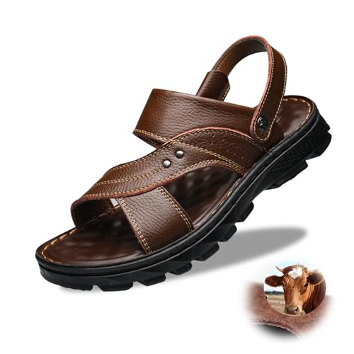 LTHTX Herren-Sandalen aus Leder, bequem, atmungsaktiv, Sport-Sandalen, offene Zehen, Urlaub, Strand, Hausschuhe für den Sommer, braun, 42 1/3 EU LTHTX Herren-Sandalen aus Leder, bequem, atmungsaktiv, Sport-Sandalen, offene Zehen, Urlaub, Strand, Hausschuhe für den Sommer, braun, 42 1/3 EU von LTHTX