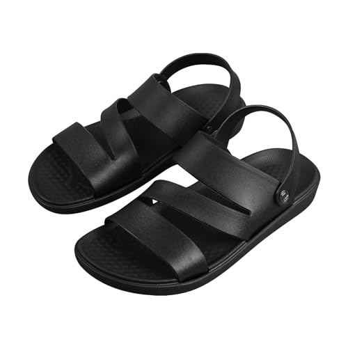 LTWOTEJNG Herren Sandalen Sport Sommer Strand Hausschuhe Schieben Outdoor Remote Hausschuhe Sandalen Herren Freizeit Schuhe 42 Herren Schuhe (Black, 40) von LTWOTEJNG