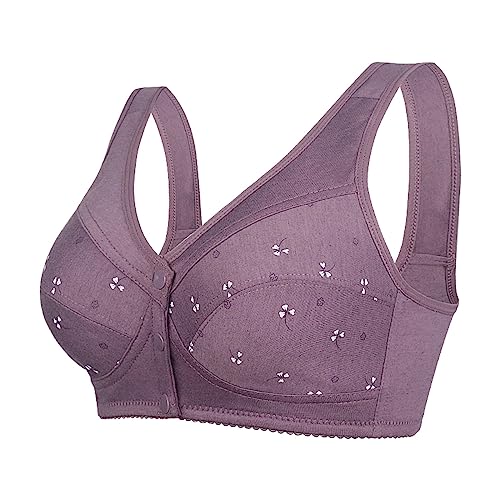 LTWOTEJNG Ultradünn Eisseide Übergröße Komfort BH Elastizität Bustier Damen Push Up Sport BH Leichte Gepolsterte Unterwäsche Atmungsaktiver Sport BH Soft-BH Spitzen-BH Bequemer Sport-BH von LTWOTEJNG