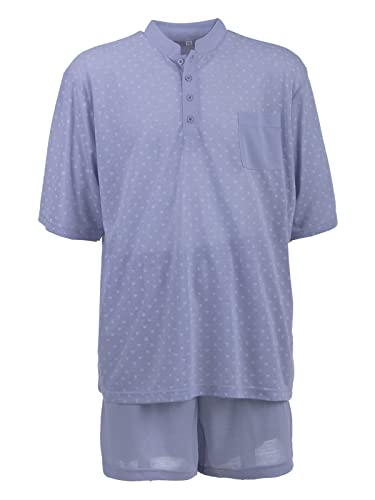 Lucky Herren Pyjama Knöpfe Set 2 TLG. Shorty, Farbe:grau, Größe:5XL von Lucky