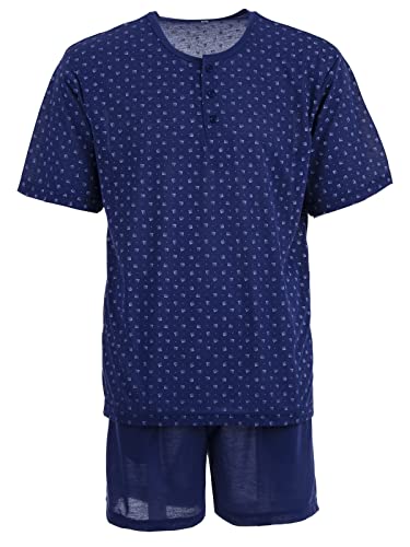 LUCKY Herren Pyjama Set Shorty Kurzarm, Farbe:Navy, Größe:2XL von Lucky