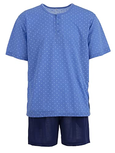 LUCKY Herren Pyjama Set Shorty Kurzarm, Farbe:blau, Größe:L von Lucky