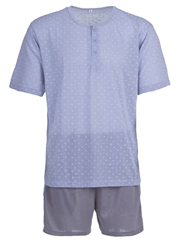 LUCKY Herren Pyjama Set Shorty Kurzarm, Farbe:grau, Größe:2XL von Lucky