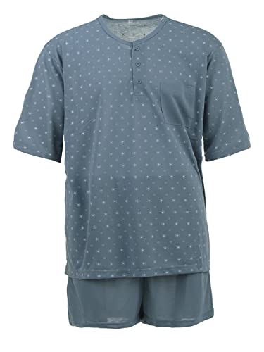 LUCKY Herren Pyjama Shorty Schlafanzug kurzärmelig Übergröße Große Größen 3XL-5XL, Farbe:Grün, Größe:3XL von Lucky