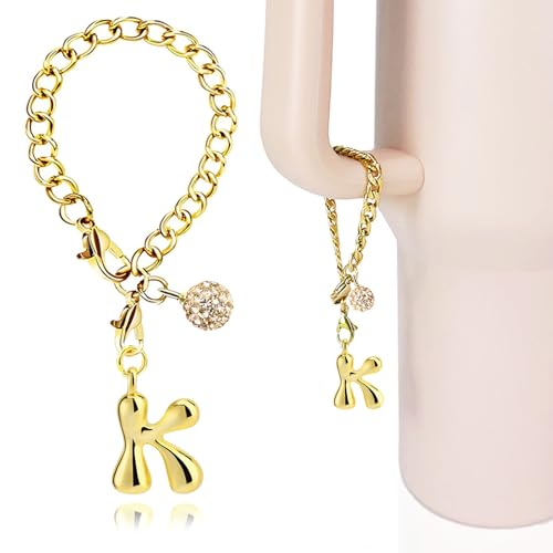 LUHOHI Goldener Buchstaben-Anhänger für Stanley-Cup-Zubehör – Designer-ästhetischer Initialen-niedlicher Anhänger für Frauen, Wasserflasche, Becher, Hydrokrug-Griff, adretter Schmuck, Armbänder LUHOHI Goldener Buchstaben-Anhänger für Stanley-Cup-Zubehör – Designer-ästhetischer Initialen-niedlicher Anhänger für Frauen, Wasserflasche, Becher, Hydrokrug-Griff, adretter Schmuck, Armbänder von LUHOHI