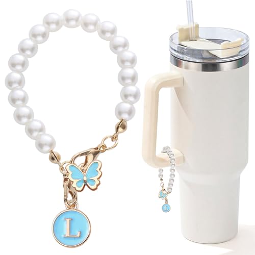 LUHOHI Zubehör für Stanley Cup Perlenkette, Initialenzubehör für Griffe, Dekoration, Wasserflasche, Schmuck, Becher, niedlich, einfach, modern, personalisierbar, Namensschild, Buchstabe, blaues LUHOHI Zubehör für Stanley Cup Perlenkette, Initialenzubehör für Griffe, Dekoration, Wasserflasche, Schmuck, Becher, niedlich, einfach, modern, personalisierbar, Namensschild, Buchstabe, blaues von LUHOHI