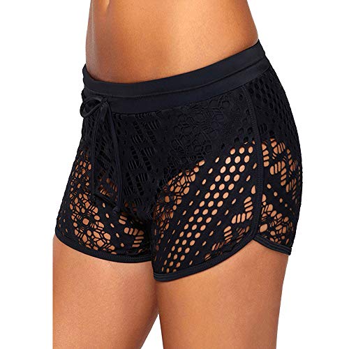 LULUZ Damen Badeshorts Kurze Badehose UV Schutz Boardshorts Sommer Bikinihose Schwimmhose Beach Shorts Wassersport Schwimmshorts Schnell Trocknendes Schwimmhose Beach Shorts von LULUD