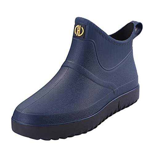 LULUZ Gummistiefel Herren Kurzschaft Wasserdicht Rutschfest Gartenschuhe Regenstiefel Outdoor Rain Boots Kurzschaft PVC Arbeitsschuhe Fischerstiefel Stiefel von LULUD