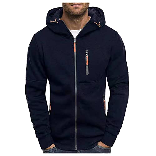 Herren Pullover,Herren Hoodie Mit Schalkragen Herren Slim Fit Cardigan Mit Reißverschluss Zipper Kapuzenpullover Kapuzenjacke Sweatshirt Casual Leichter Kapuzenjacke Lässige Hoodie Winter Jacket Coat von LUNULE