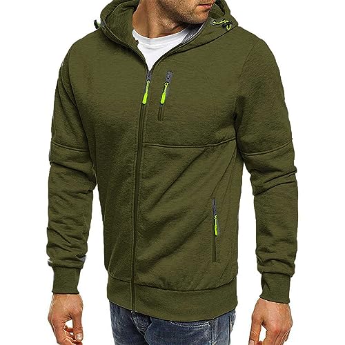 Sweatjacke,Herren Hoodie Mit Schalkragen Herren Slim Fit Cardigan Mit Reißverschluss Zipper Kapuzenpullover Kapuzenjacke Sweatshirt Casual Leichter Kapuzenjacke Lässige Hoodie Winter Jacket Coat von LUNULE