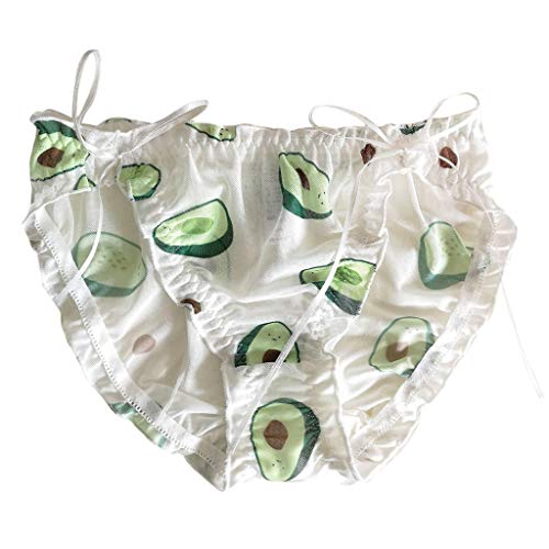 LUOFANG Frauen Low Rise Rüschen Höschen Avocado Obst Band Schleife Mesh Slip Unterwäsche C # M von LUOFANG