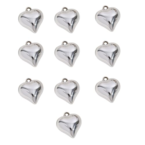 LUOFENG 10er-Pack langlebiger Herz-Anhänger, Herz-Schmuckanhänger, Herz-Ohrring-Anhänger, Schmuckherstellung für DIY-Halskette von LUOFENG