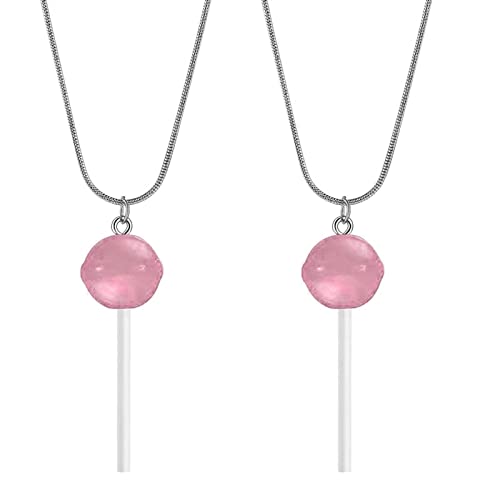 LUOFENG Lollipop-Anhänger-Halsketten, Lollipop-förmige Anhänger-Halsketten, Schmuck, Harzmaterial, Geburtstagsgeschenk für Frauen, Männer, Mädchen von LUOFENG