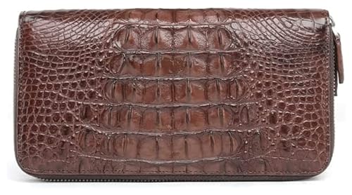 Geldbörsen Brieftasche Leder Geldbörse Lässig Vintage Große Kapazität Münzfach Langes Kreditkartenetui Unisex Münzgeldbörsen Reißfest Geschenk (Color : Brown, Size : 12x22cm) von LUTFI