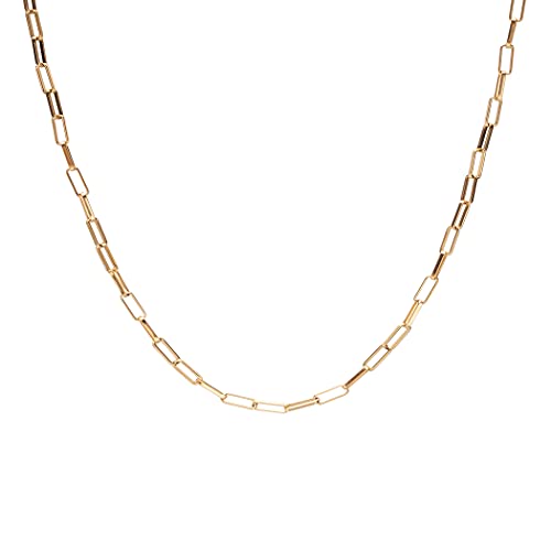 LUUK LIFESTYLE Halskette „Chain“ aus Edelstahl, feiner Schmuck, trendy Damenmode, vielseitig kombinierbar, Geschenkidee zum Geburtstag, Freundin, Tochter, Mutter, eleganter Layer Stil, Modetrend, Gold von LUUK LIFESTYLE