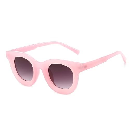 LVTFCO Beliebte, modische, runde, bunte Sonnenbrille für Damen, Retro-Trend, Jelly-Farbe, Brillen, UV400, Sonnenbrille für Herren, Jelly Pink Gray, Einheitsgröße von LVTFCO