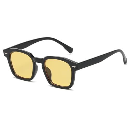 LVTFCO Beliebte Damen-Sonnenbrillen, Trend, Vintage, quadratischer Rahmen, schwarz-gelb, Sonnenbrille, modische Damenbrillen, Damenbrillen, schwarz-gelb, Einheitsgröße von LVTFCO