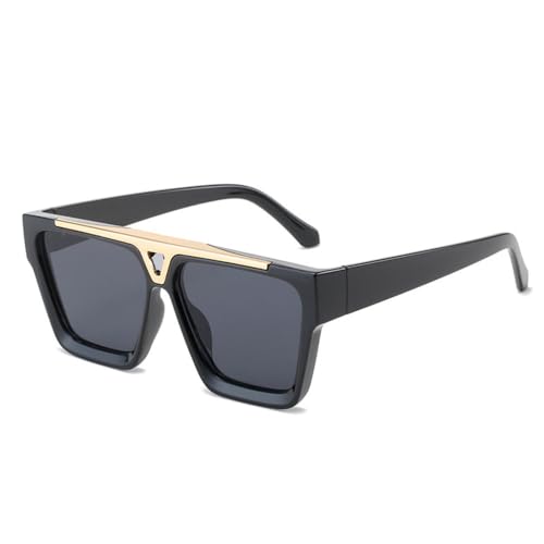 LVTFCO Beliebte Fashion Square Damen Sonnenbrille Retro Farbverlauf Spiegel Brillen Shades UV400 Herren Sonnenbrille, Schwarz Grau, Einheitsgröße von LVTFCO