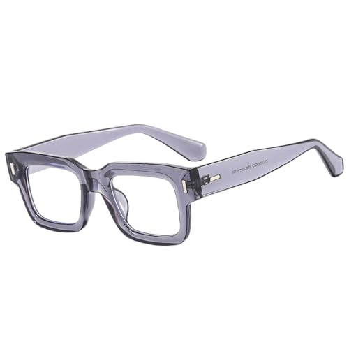 LVTFCO Beliebte Fashion Square Sonnenbrille Damen Retro Punk Klare Ozeanlinse Brillen Herren Schattierungen UV400 Nieten Sonnenbrille,Grau Klar,Einheitsgröße von LVTFCO