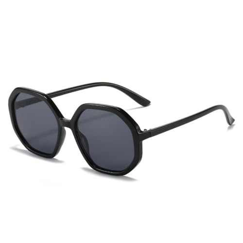 LVTFCO Beliebte Mode Polygon Quadrat Sonnenbrille Frauen Vintage Bonbonfarben Brillen Männer Schattierungen UV400 Gradient Sonnenbrille,Schwarz Grau,Einheitsgröße von LVTFCO