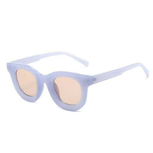 LVTFCO Beliebte Mode Runde Bunte Frauen Sonnenbrille Retro Trend Gelee Farbe Brillen Schattierungen UV400 Männer Sonnenbrille, Lila Champagner, Einheitsgröße von LVTFCO