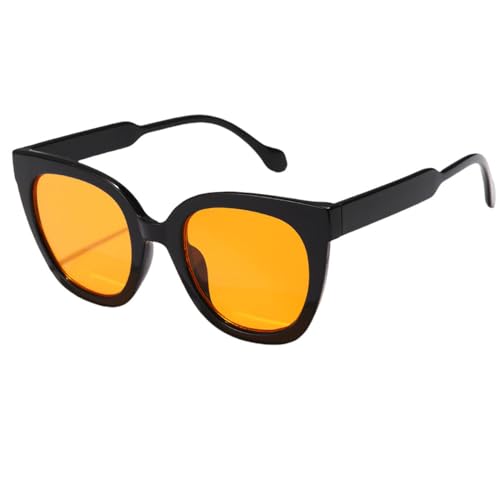 LVTFCO Cat Eye Sonnenbrille für Damen, Vintage, Retro, Farbverlauf, Sonnenbrille, Damenbrille, Cateye-Brille, Schwarz/Orange, Einheitsgröße von LVTFCO