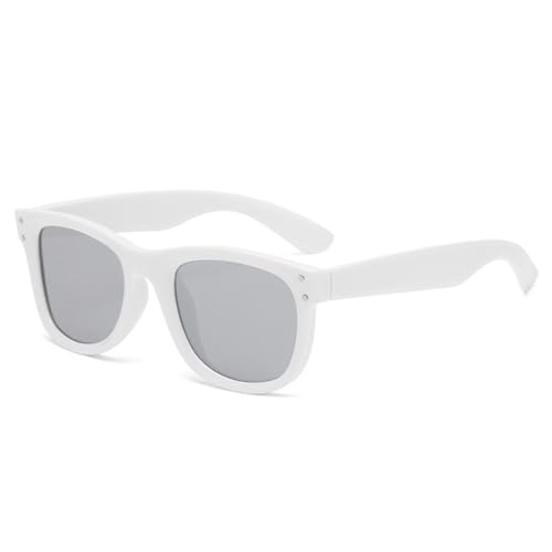 LVTFCO Damen Sonnenbrille mit großem Rahmen, oval, für Outdoor-Fahrradfahren, quadratisch, Sonnenbrille, Sport, UV-Schutz, UV400, Weiß/Silber von LVTFCO