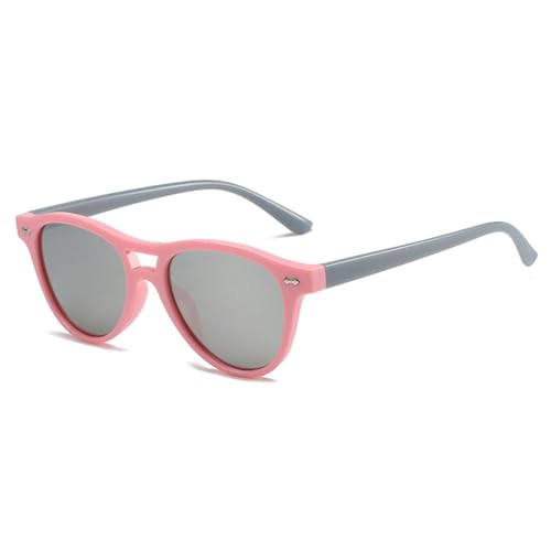 LVTFCO Doppelsteg-Sonnenbrille, oval, für Damen, Vintage, Punk-Nieten, Herren, Farbverlauf, verspiegelt, Katzenaugen-Sonnenbrille, UV400, Pink-Silber-Spiegel, Einheitsgröße von LVTFCO