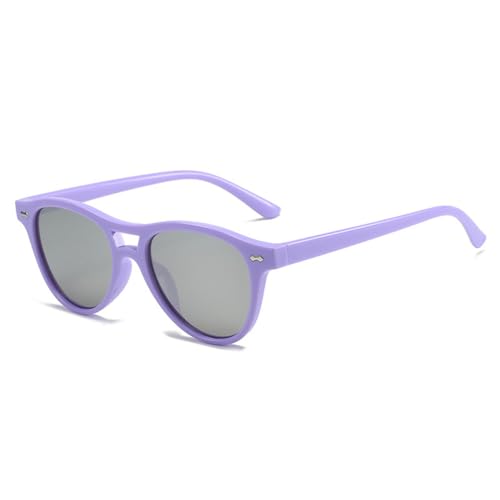 LVTFCO Doppelsteg-Sonnenbrille, oval, für Damen, Vintage, Punk-Nieten, für Herren, Farbverlauf, verspiegelt, Katzenaugen-Sonnenbrille, UV400, Lila/Silber verspiegelt, Einheitsgröße von LVTFCO