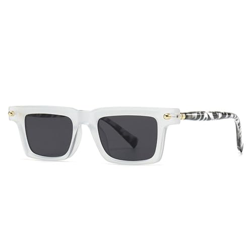 LVTFCO Fashion Square Gradient Damen Sonnenbrille Retro Herren Trending Nieten Punk Shades UV400 Sonnenbrille, Transparent Grau, Einheitsgröße von LVTFCO