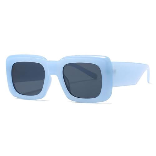 LVTFCO Fashion Square Sonnenbrille Damen Vintage Luxus Damen Sonnenbrille Shades UV400 Herren Retro Trending Brillen, Blau Grau, Einheitsgröße von LVTFCO