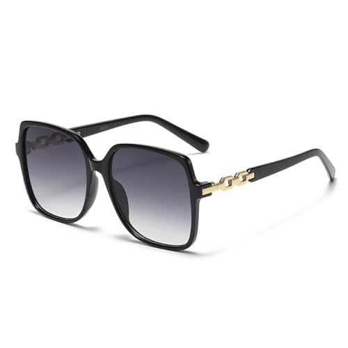 LVTFCO Fashion Square Trend Sonnenbrillen Frauen Big Frame Bunte Sonnenbrille Weibliche Farbverlauf Shades Damen Brillen,Schwarz,Einheitsgröße von LVTFCO