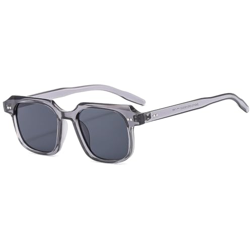 LVTFCO Klassische Retro-Sonnenbrille mit quadratischem Rahmen, personalisierte Sonnenbrille, Sonnenbrille für Damen, grau von LVTFCO