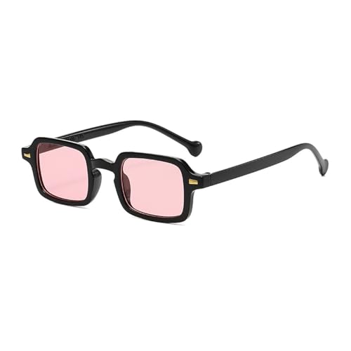 LVTFCO Klassische rechteckige Sonnenbrille für Damen, oval, Vintage, quadratisch, für Herren, modische Sonnenbrille, UV400, Schwarz/Pink von LVTFCO