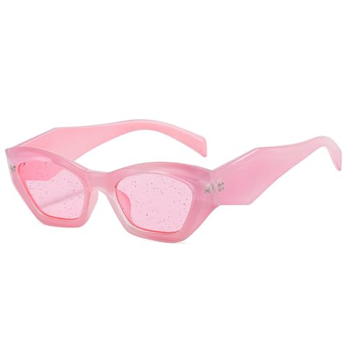 LVTFCO Mode Unregelmäßige Cat Eye Frauen Luxus Sonnenbrille Vintage Jelly Pink Lila Farbtöne UV400 Männer Sonnenbrille, Gelee rosa rosa, Einheitsgröße von LVTFCO