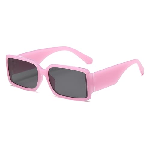 LVTFCO Modische Sonnenbrille mit quadratischem Rahmen für Damen, Grün/Schwarz, UV400, Vintage, rechteckig, Punk, Herren, Sonnenbrille, UV400, Pink von LVTFCO